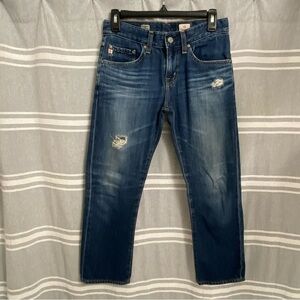 AG ADRIANO GOLDSCHMIED Ex Boyfriend Crop Distressed Jeans Size 25